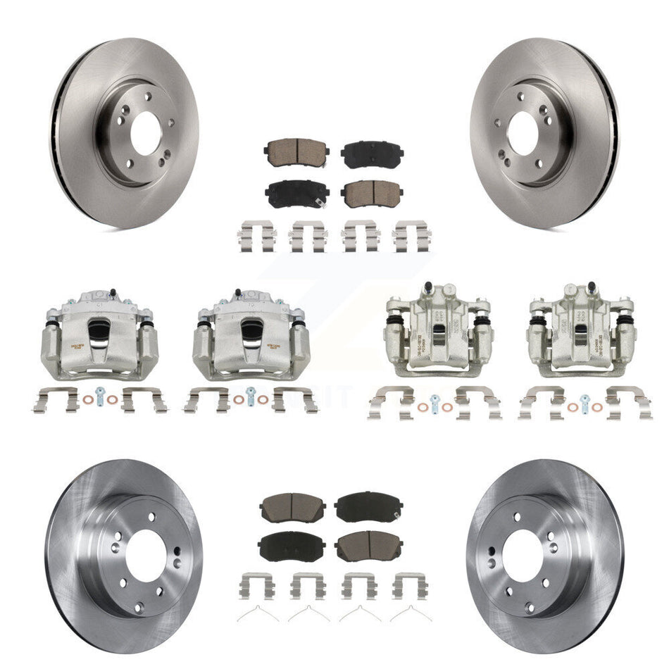 Front Rear Disc Brake Caliper Rotors And Ceramic Pads Kit (10Pc) For Hyundai Sonata KC8-101176C