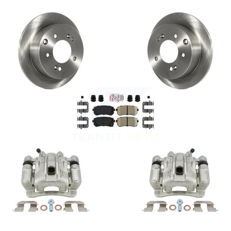 Rear Disc Brake Caliper Rotors And Ceramic Pads Kit For Kia Forte Koup Forte5 KC8-101176N by Transit Auto