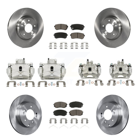 Front Rear Disc Brake Caliper Rotors And Ceramic Pads Kit (10Pc) For Hyundai Sonata KC8-101177C