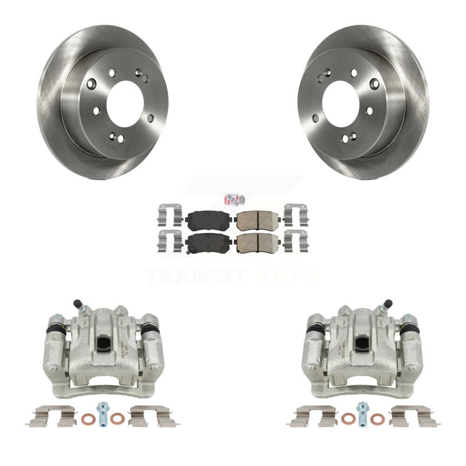 Rear Disc Brake Caliper Rotors And Ceramic Pads Kit For Kia Forte Koup Forte5 KC8-101177N