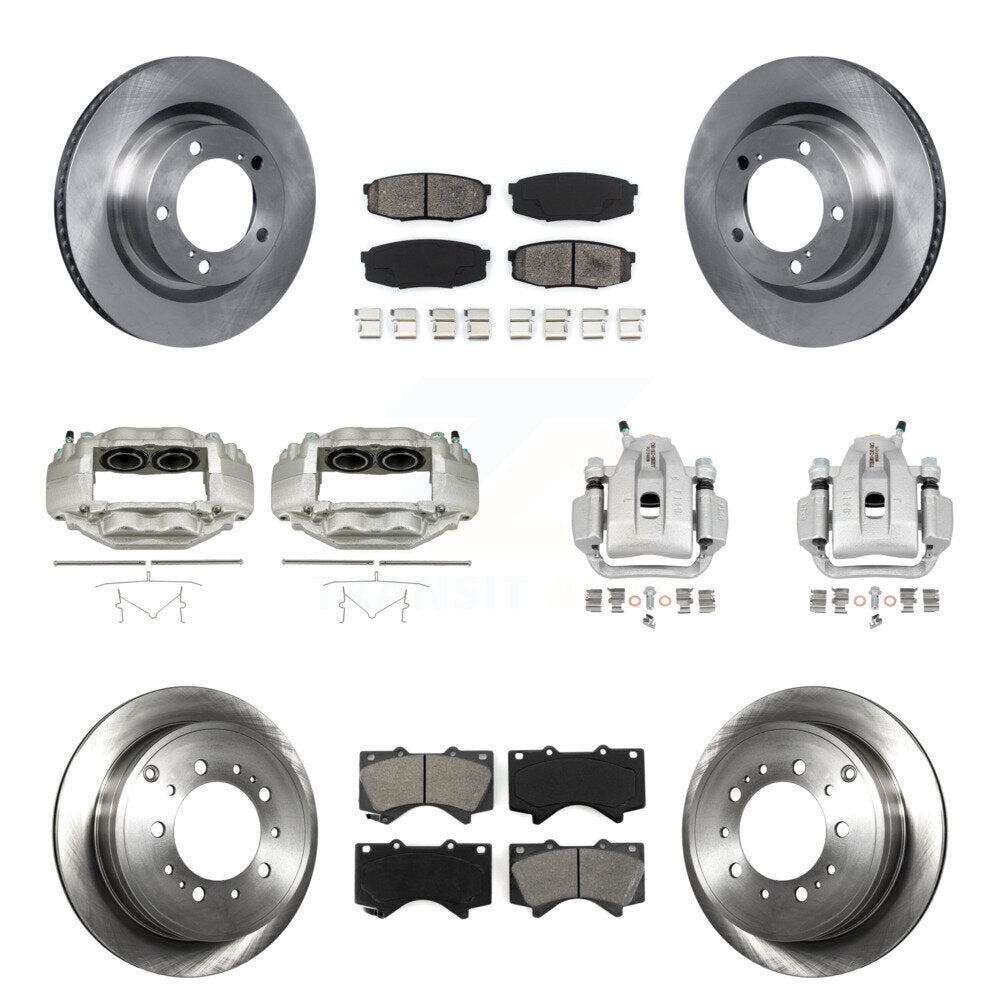 Front Rear Brake Caliper Rotors & Semi-Metallic Pad Kit (10Pc) For Toyota Tundra Sequoia KC8-101177S