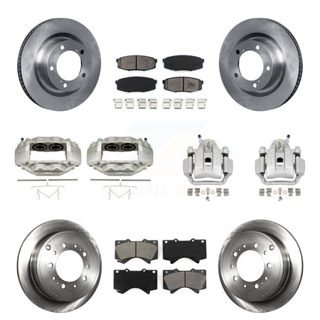 Front Rear Brake Caliper Rotors & Semi-Metallic Pad Kit (10Pc) For Toyota Tundra Sequoia KC8-101177S
