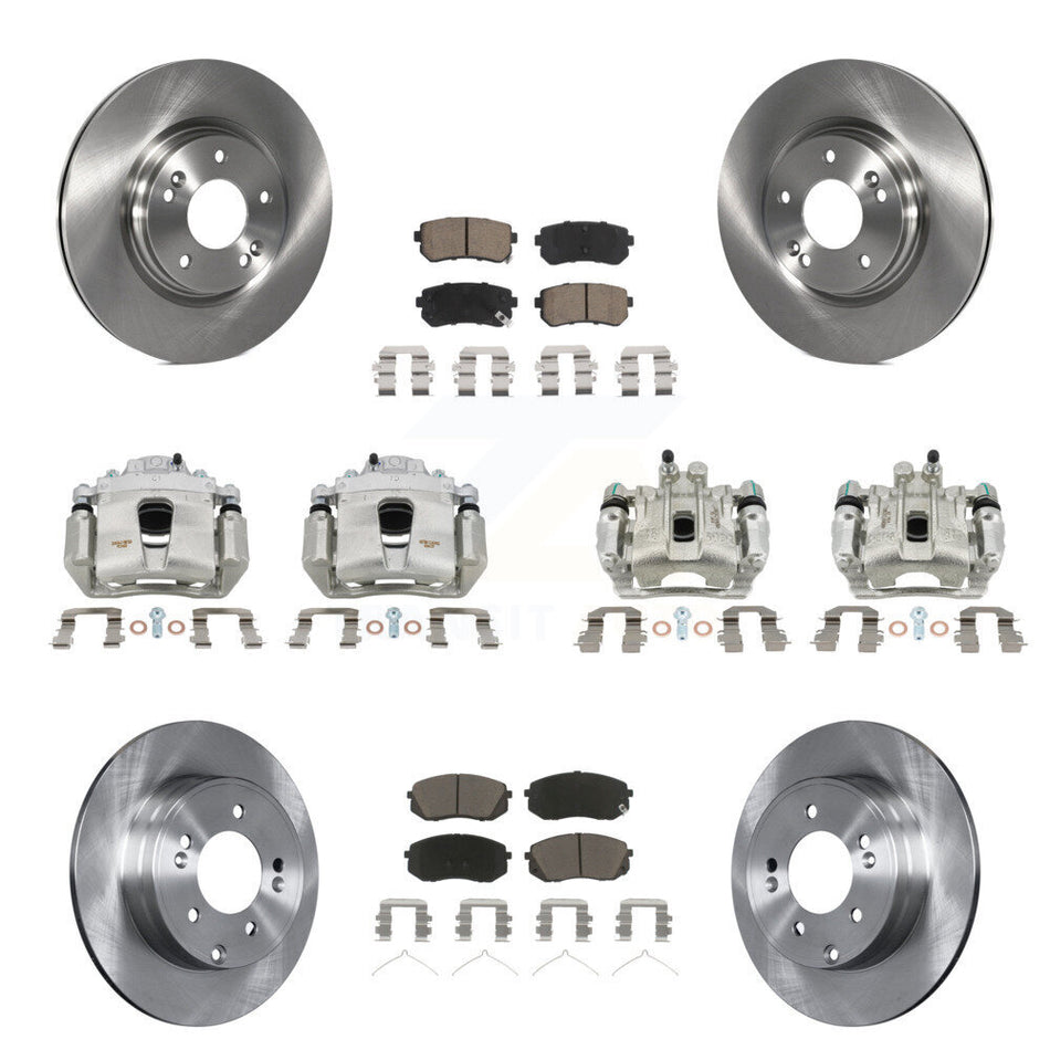Front Rear Disc Brake Caliper Rotors And Ceramic Pads Kit (10Pc) For Kia Optima KC8-101178C