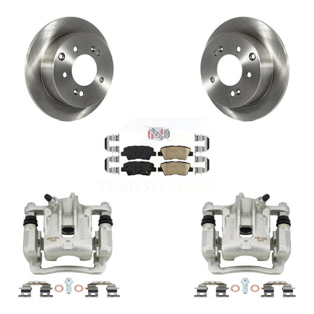Rear Disc Brake Caliper Rotors And Ceramic Pads Kit For 2010-2013 Kia Soul KC8-101178N