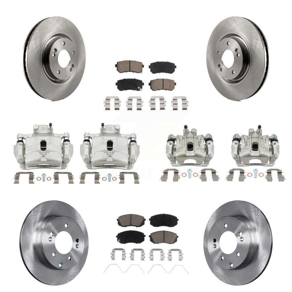Front Rear Disc Brake Caliper Rotors And Ceramic Pads Kit (10Pc) For Kia Optima KC8-101179C