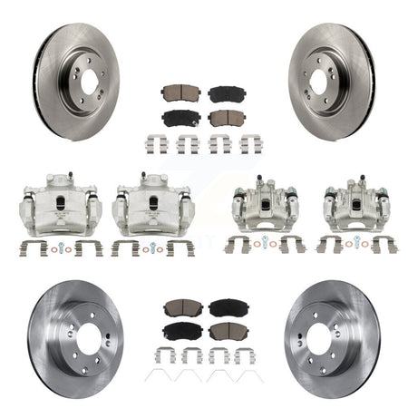 Front Rear Disc Brake Caliper Rotors And Ceramic Pads Kit (10Pc) For Kia Optima KC8-101179C