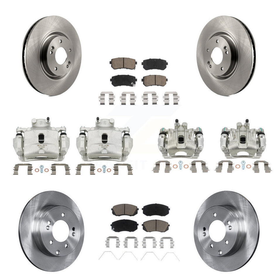 Front Rear Disc Brake Caliper Rotors And Ceramic Pads Kit (10Pc) For Kia Optima KC8-101179C