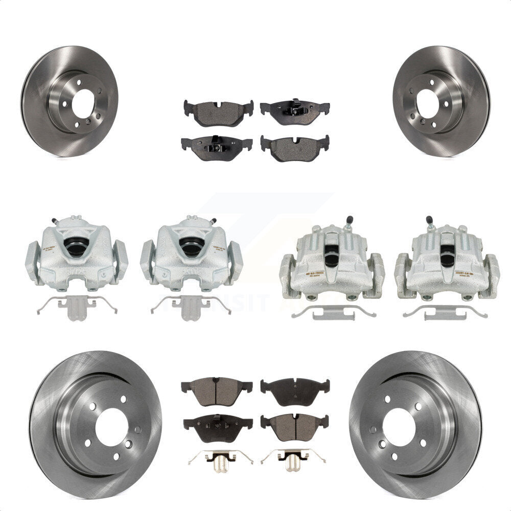 Front Rear Disc Brake Caliper Rotors And Semi-Metallic Pads Kit (10Pc) For 2008 BMW 328xi To 08 07 KC8-101179P by Transit Auto