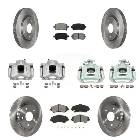 Front Rear Brake Caliper Rotor Semi-Metallic Pad Kit (10Pc) For Dodge Grand Caravan Town KC8-101179S
