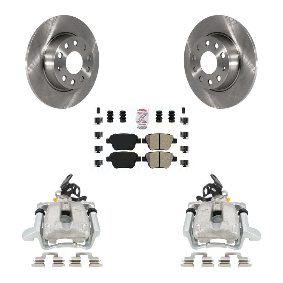 Rear Disc Brake Caliper Rotors And Semi-Metallic Pads Kit For 2010 Volkswagen Jetta TDI Cup Edition with 2.0L DIESEL engine With 272mm Diameter Rotor KC8-101180N by Transit Auto