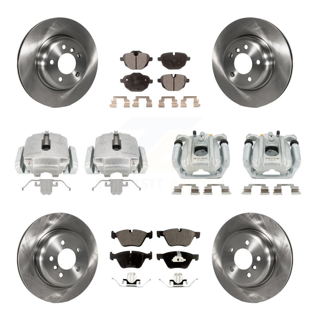 Front Rear Disc Brake Caliper Rotor And Semi-Metallic Pad Kit (10Pc) For BMW 528i xDrive KC8-101180P