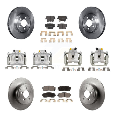 Front Rear Disc Brake Caliper Rotors Semi-Metallic Pad Kit (10Pc) For Dodge Chrysler 300 KC8-101181P