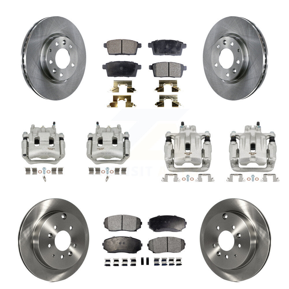 Front Rear Disc Brake Caliper Rotor Ceramic Pad Kit (10Pc) For 2007-2009 Lincoln MKX FWD KC8-101181T