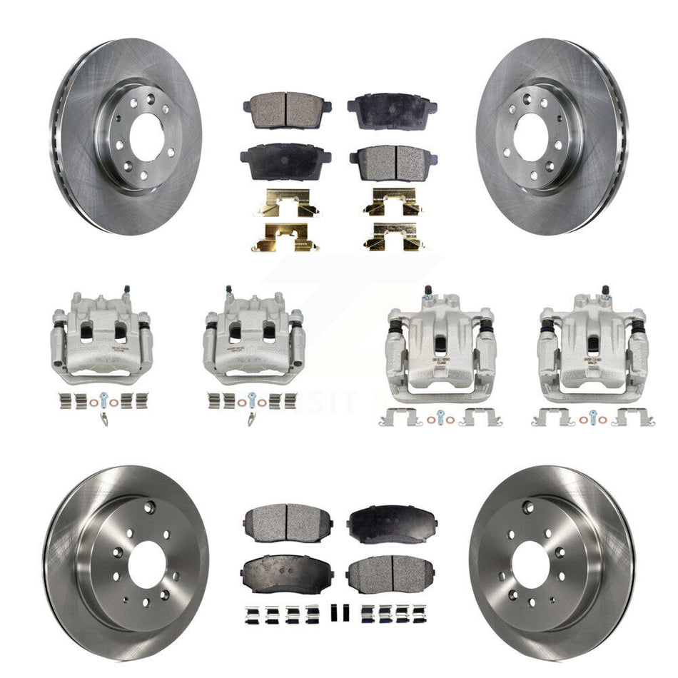Front Rear Disc Brake Caliper Rotor Ceramic Pad Kit (10Pc) For 2007-2009 Lincoln MKX FWD KC8-101181T