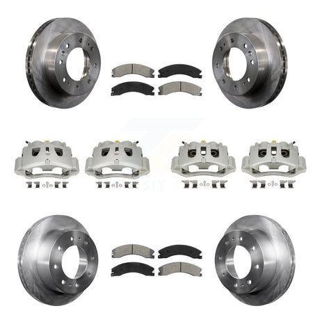 Front Rear Brake Caliper Rotors Semi-Metallic Pad Kit (10Pc) For GMC Chevrolet Sierra HD KC8-101182S