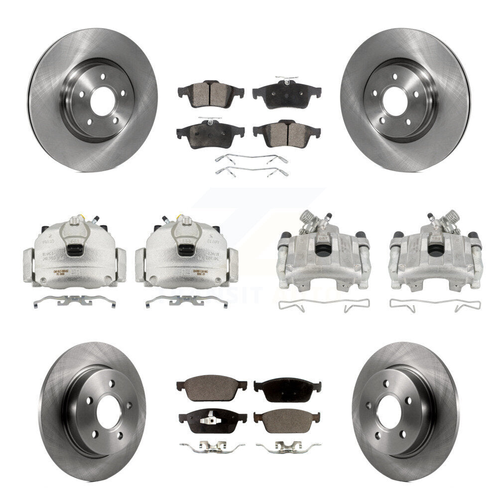 Front Rear Disc Brake Caliper Rotor & Ceramic Pad Kit (10Pc) For 2013-2018 Ford Focus ST KC8-101182T