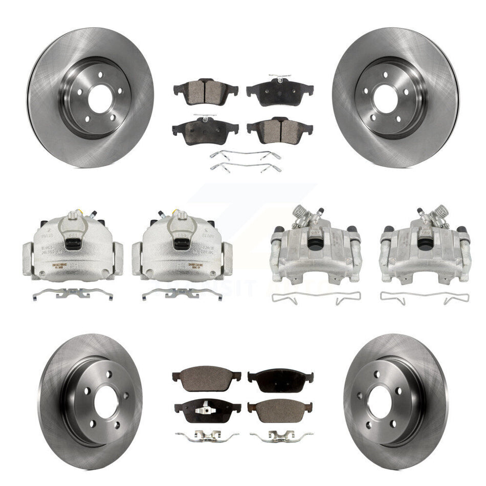 Front Rear Disc Brake Caliper Rotor & Ceramic Pad Kit (10Pc) For 2013-2018 Ford Focus ST KC8-101182T