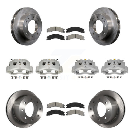Front Rear Disc Brake Caliper Rotors Semi-Metallic Pad Kit (10Pc) For GMC Sierra 3500 HD KC8-101183S