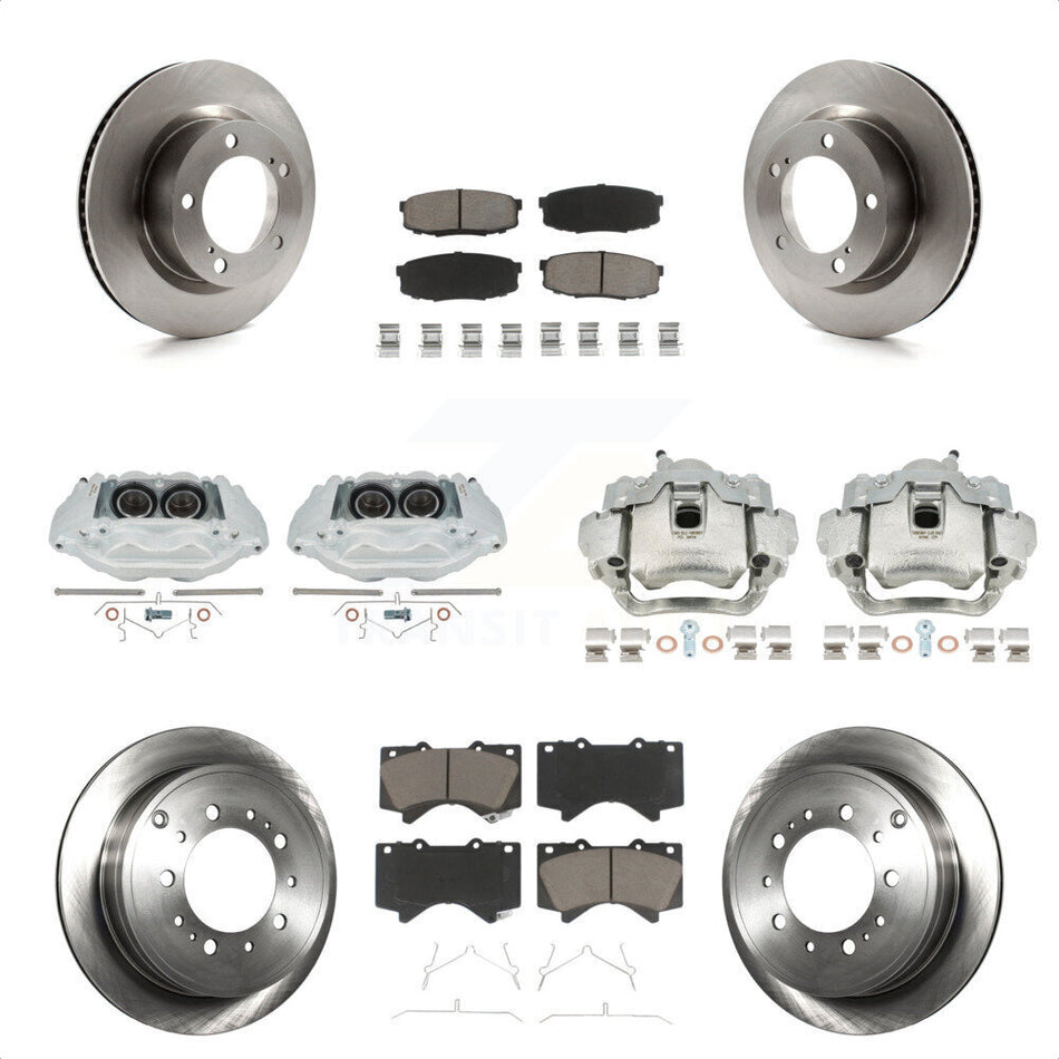 Front Rear Disc Brake Caliper Rotors And Ceramic Pads Kit (10Pc) For Lexus LX570 Toyota Land Cruiser KC8-101184C by Transit Auto