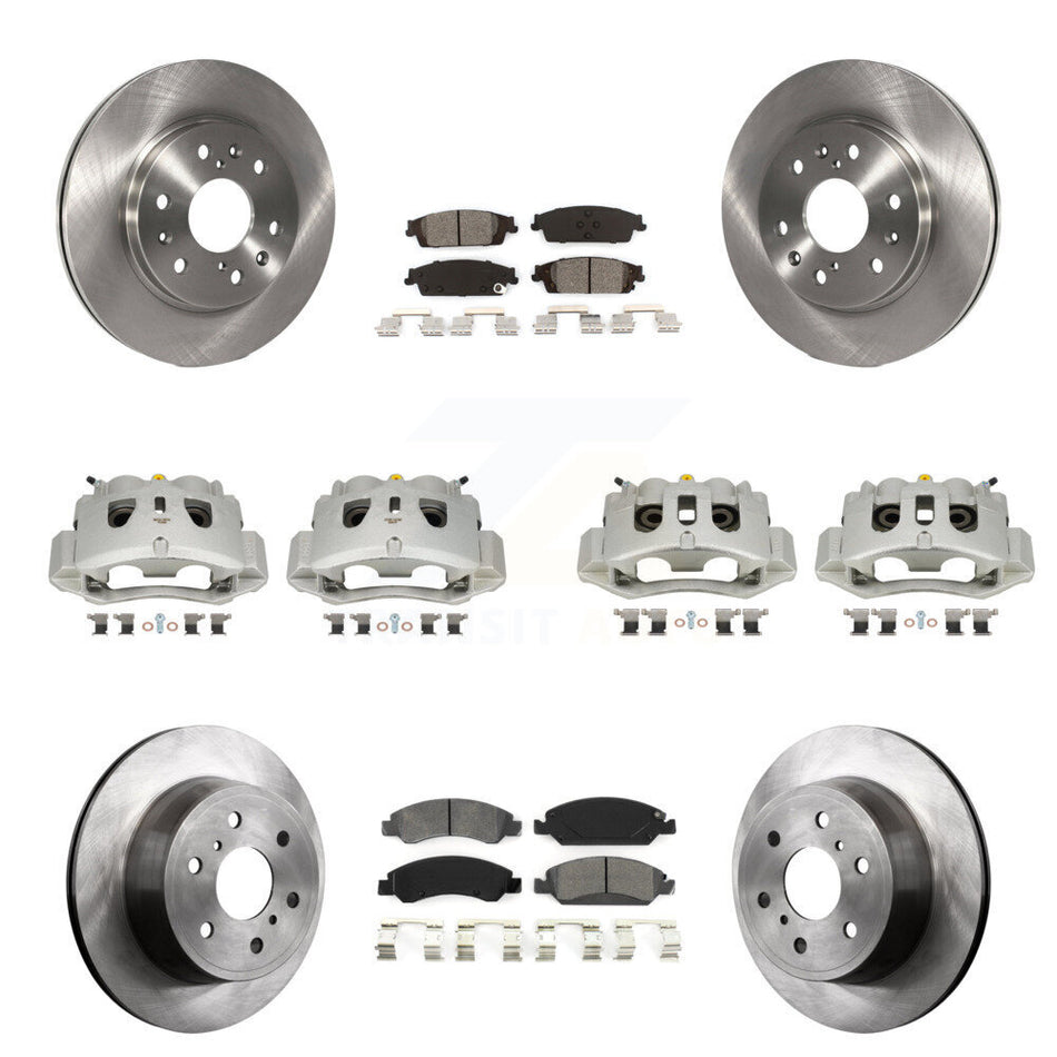 Front Rear Brake Caliper Rotor Semi-Metallic Pad Kit (10Pc) For 16 Chevrolet Suburban HD KC8-101184S