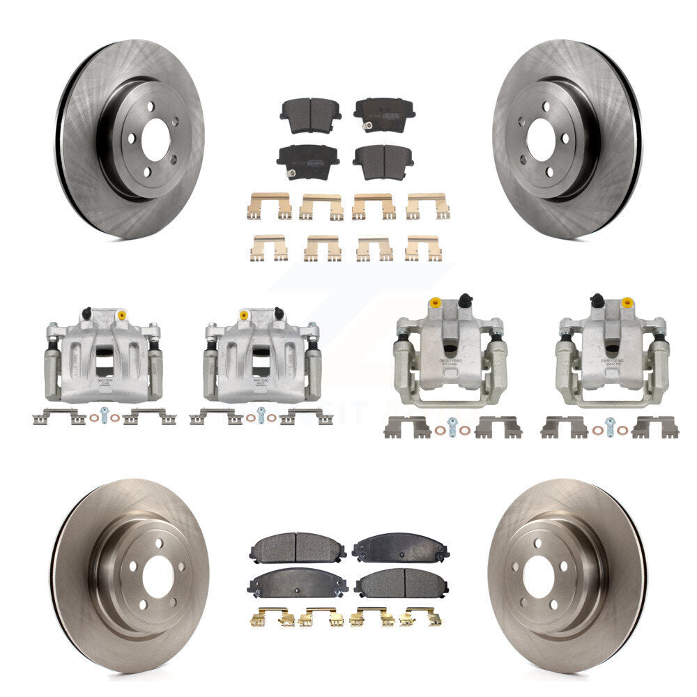 Front Rear Brake Caliper Rotors Semi-Metallic Pad Kit (10Pc) For 2011 Dodge Charger 3.6L KC8-101185P