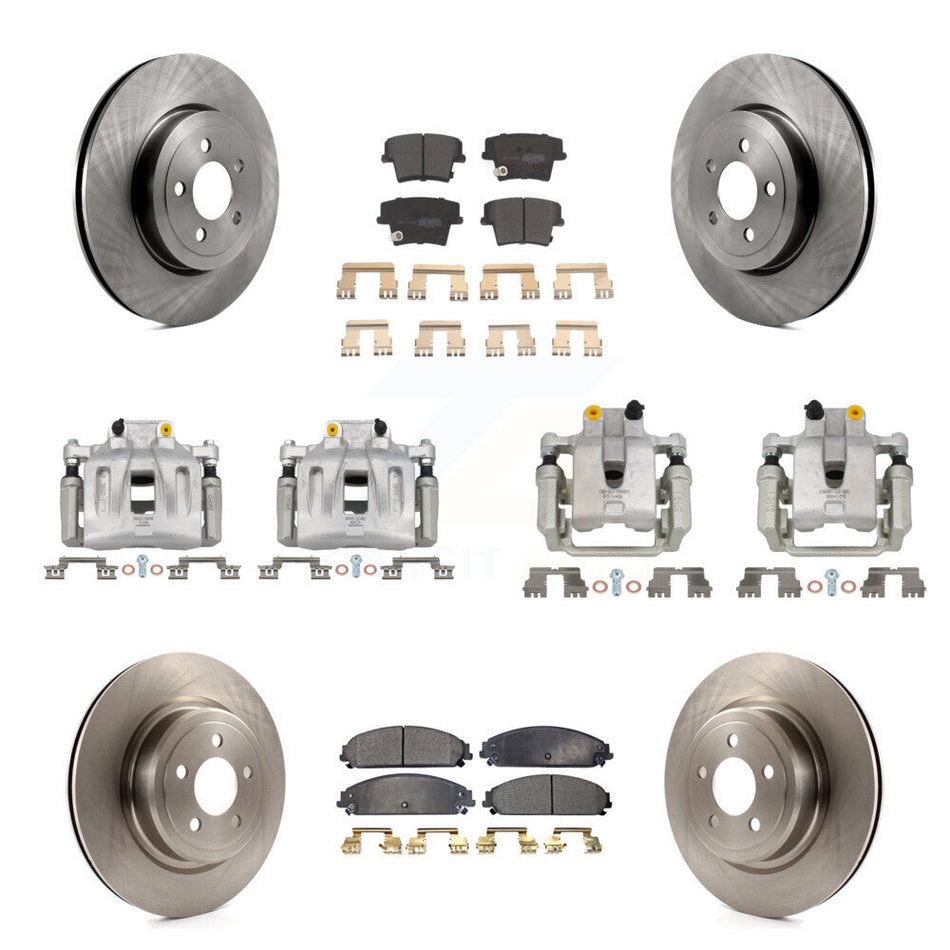 Front Rear Brake Caliper Rotors Semi-Metallic Pad Kit (10Pc) For 2011 Dodge Charger 3.6L KC8-101185P