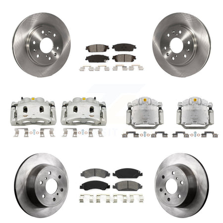 Front Rear Brake Caliper Rotor Semi-Metallic Pad Kit (10Pc) For GMC Sierra 1500 Tahoe XL KC8-101185S