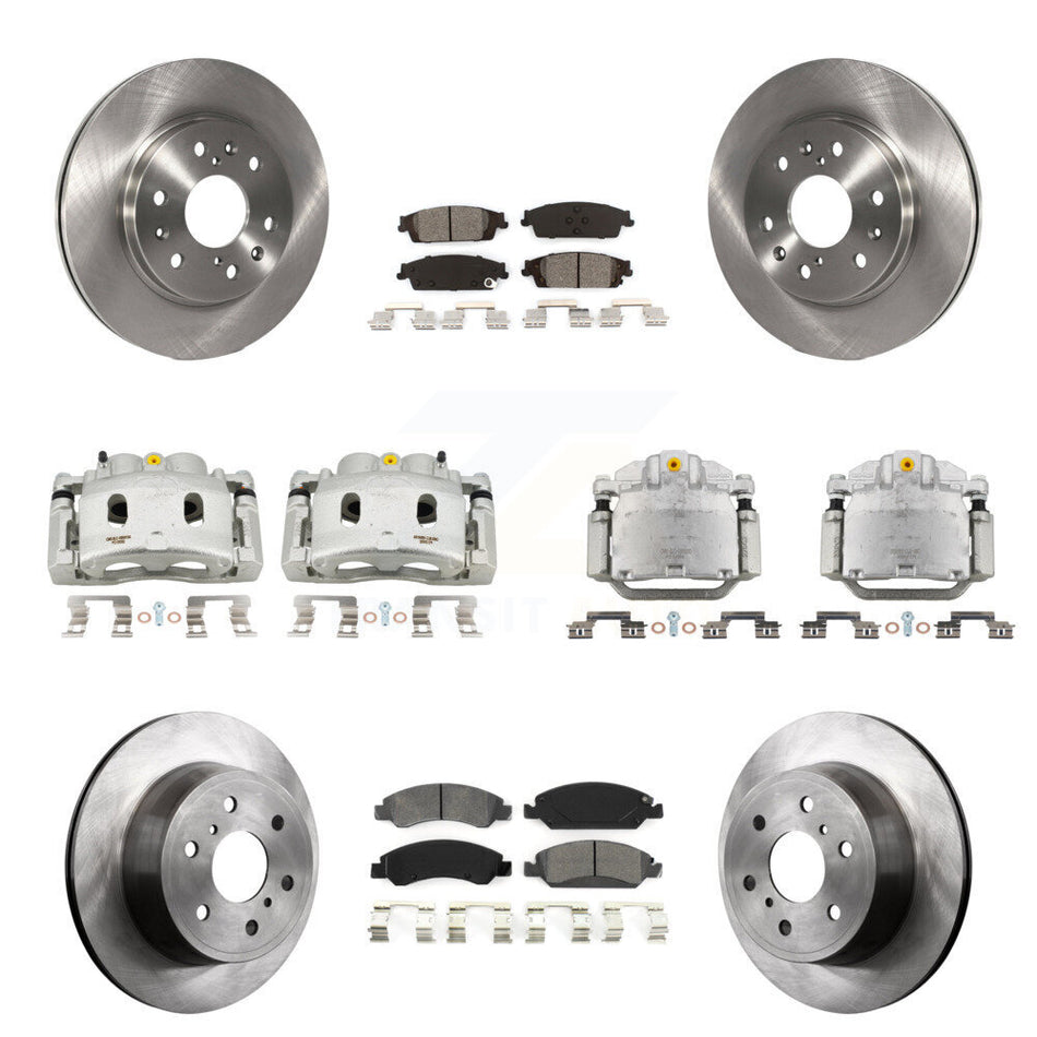 Front Rear Brake Caliper Rotor Semi-Metallic Pad Kit (10Pc) For GMC Sierra 1500 Tahoe XL KC8-101185S