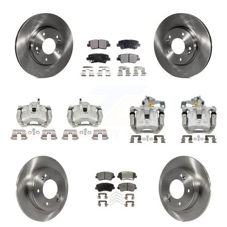 Front Rear Brake Caliper Rotor & Ceramic Pad Kit (10Pc) For Hyundai Elantra GT Kia Forte KC8-101186T