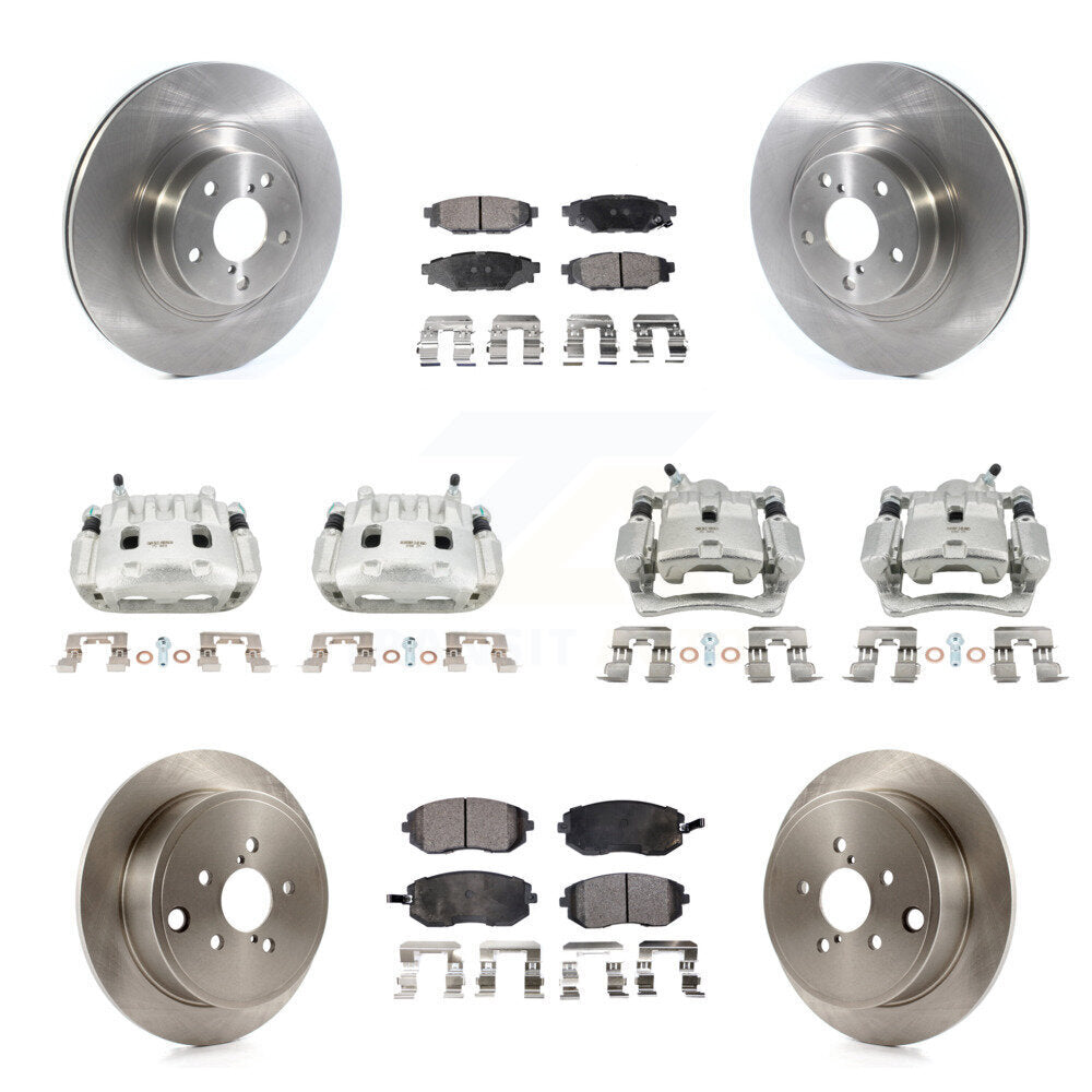 Front Rear Brake Caliper Rotors Semi-Metallic Pad Kit (10Pc) For Subaru Impreza Forester KC8-101188P