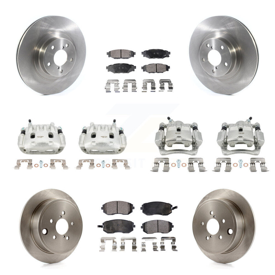 Front Rear Brake Caliper Rotors Semi-Metallic Pad Kit (10Pc) For Subaru Impreza Forester KC8-101188P