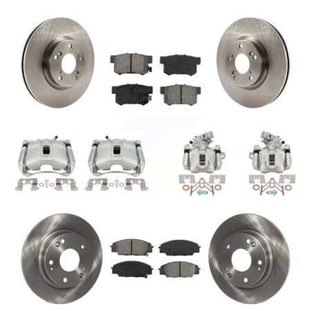 Front Rear Brake Caliper Rotor & Semi-Metallic Pad Kit (10Pc) For 07-10 Acura CSX Type-S KC8-101189S