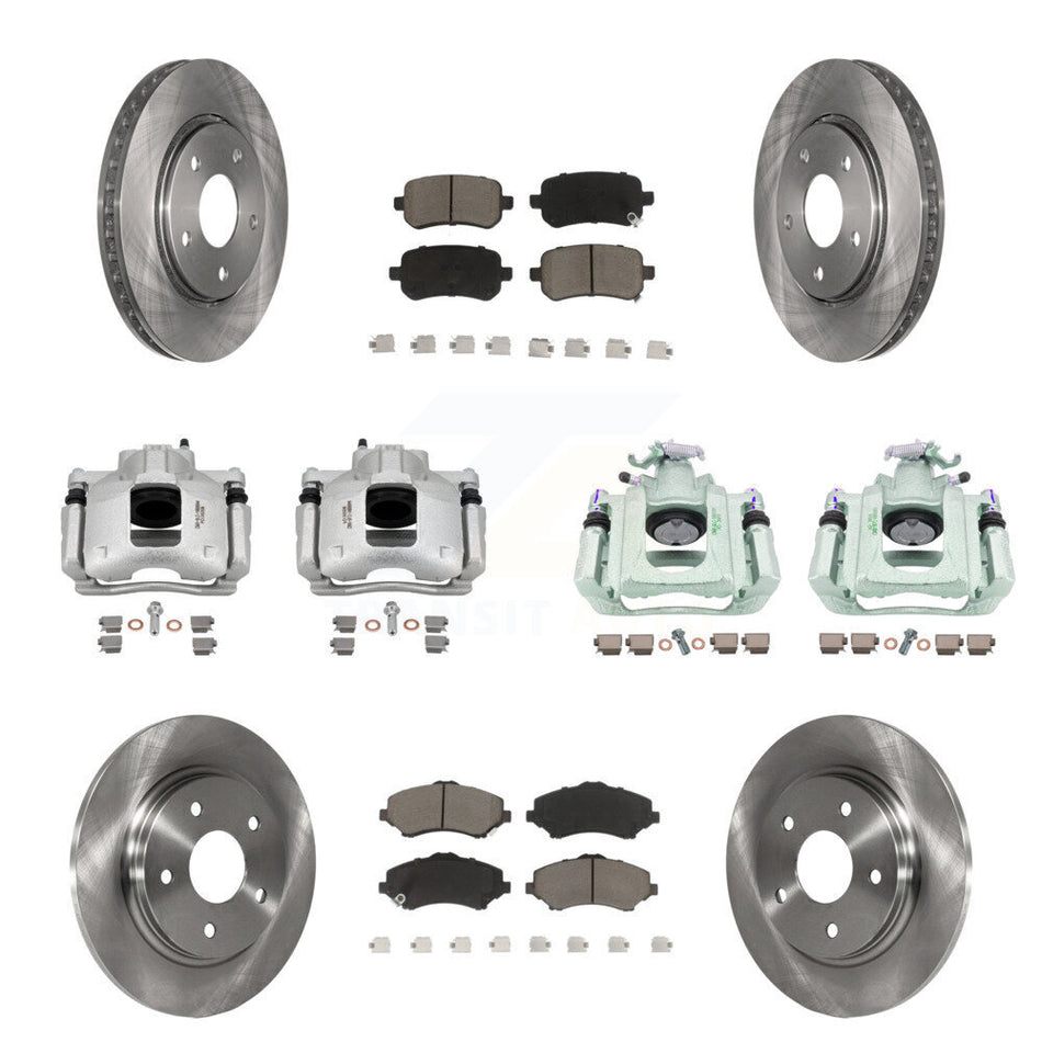 Front Rear Brake Caliper Rotor Ceramic Pad Kit (10Pc) For Dodge Grand Caravan Chrysler & KC8-101191C