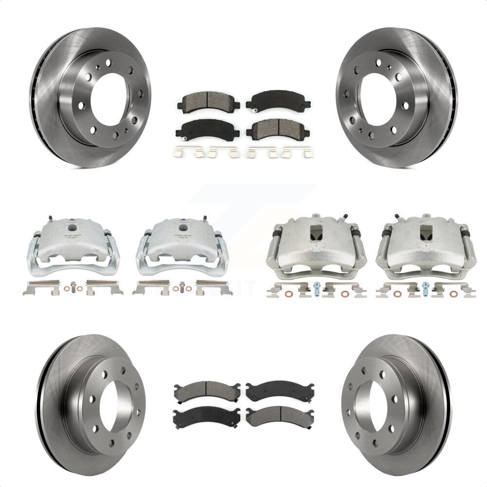 Front Rear Disc Brake Caliper Rotors And Semi-Metallic Pads Kit (10Pc) For Chevrolet Express 2500 GMC Savana KC8-101191S by Transit Auto