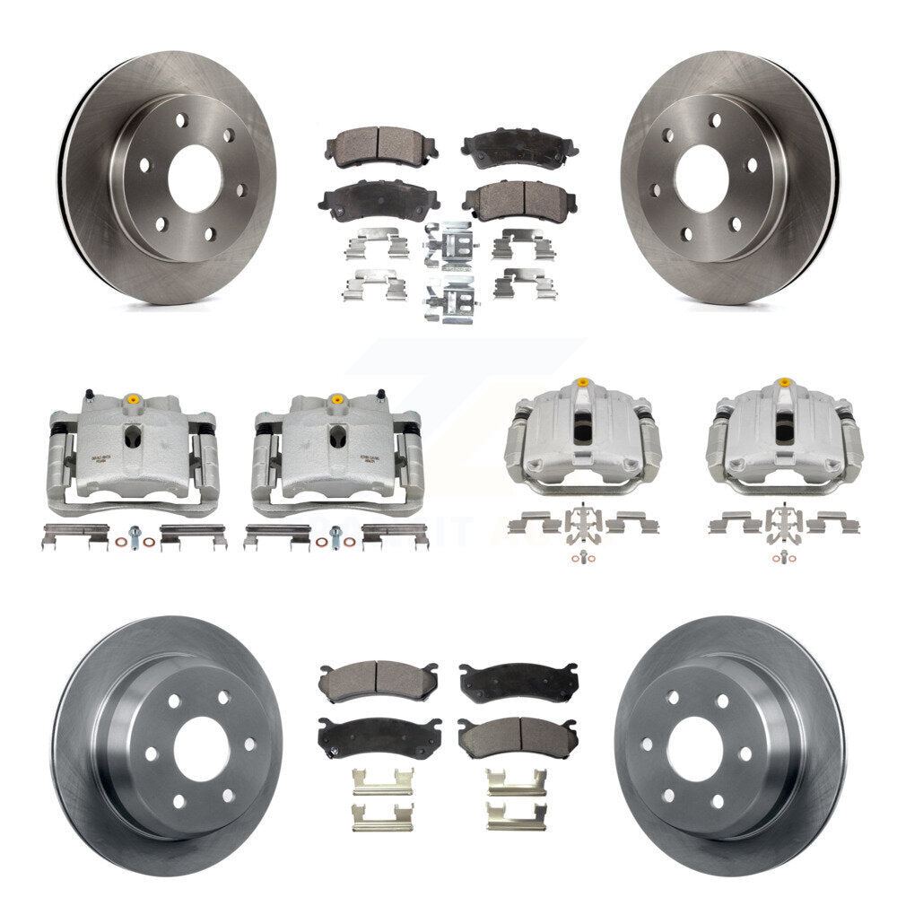 Front Rear Brake Caliper Rotor & Ceramic Pad Kit (10Pc) For Chevrolet GMC Silverado 1500 KC8-101192T