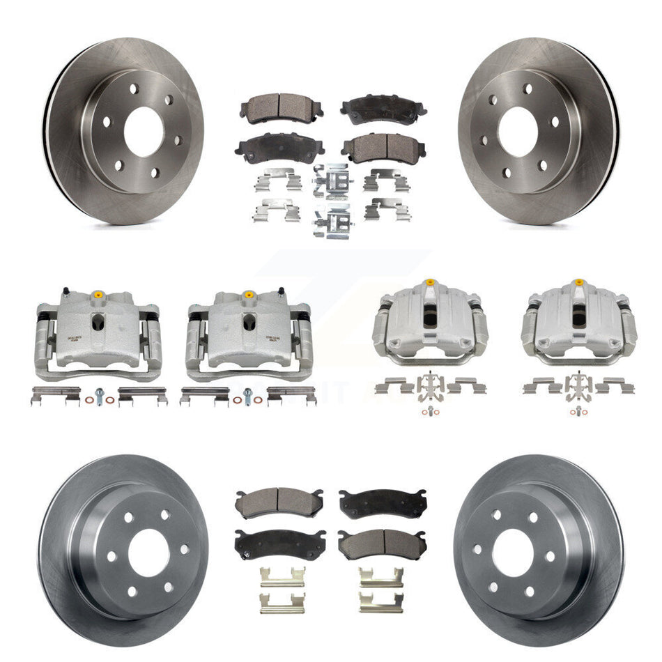 Front Rear Brake Caliper Rotor & Ceramic Pad Kit (10Pc) For Chevrolet GMC Silverado 1500 KC8-101192T
