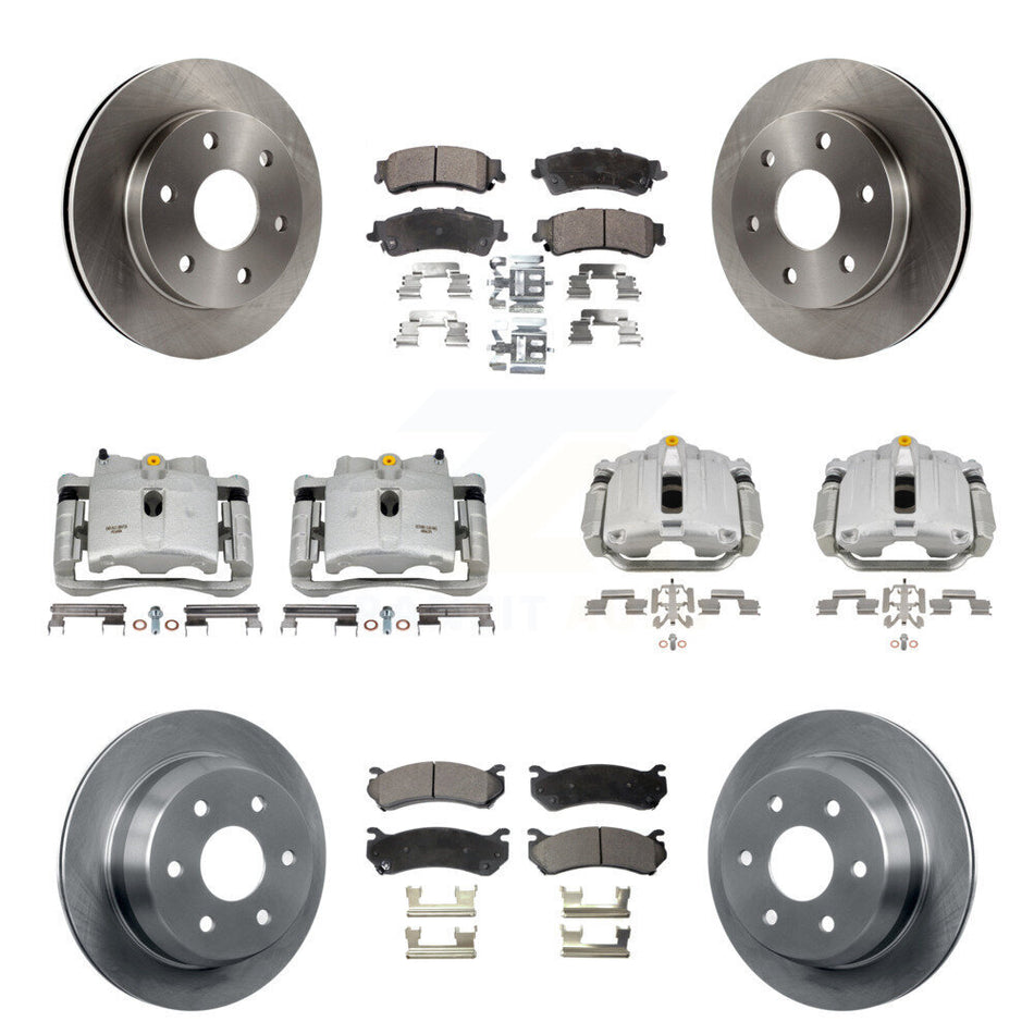 Front Rear Brake Caliper Rotor & Ceramic Pad Kit (10Pc) For Chevrolet GMC Silverado 1500 KC8-101192T
