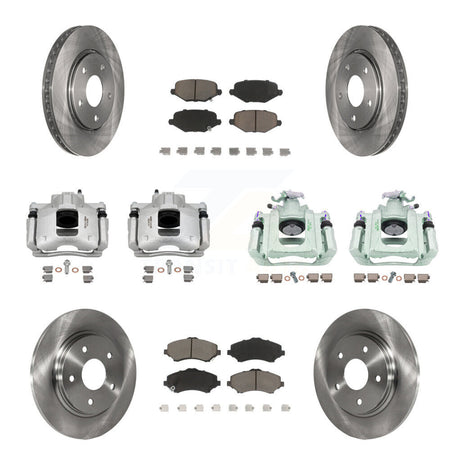 Front Rear Disc Brake Caliper Rotors And Ceramic Pads Kit (10Pc) For Ram C/V KC8-101193C