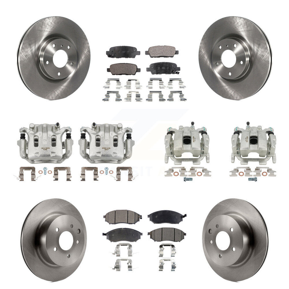 Front Rear Brake Caliper Rotor & Semi-Metallic Pad Kit (10Pc) For INFINITI G37 QX50 EX37 KC8-101193P