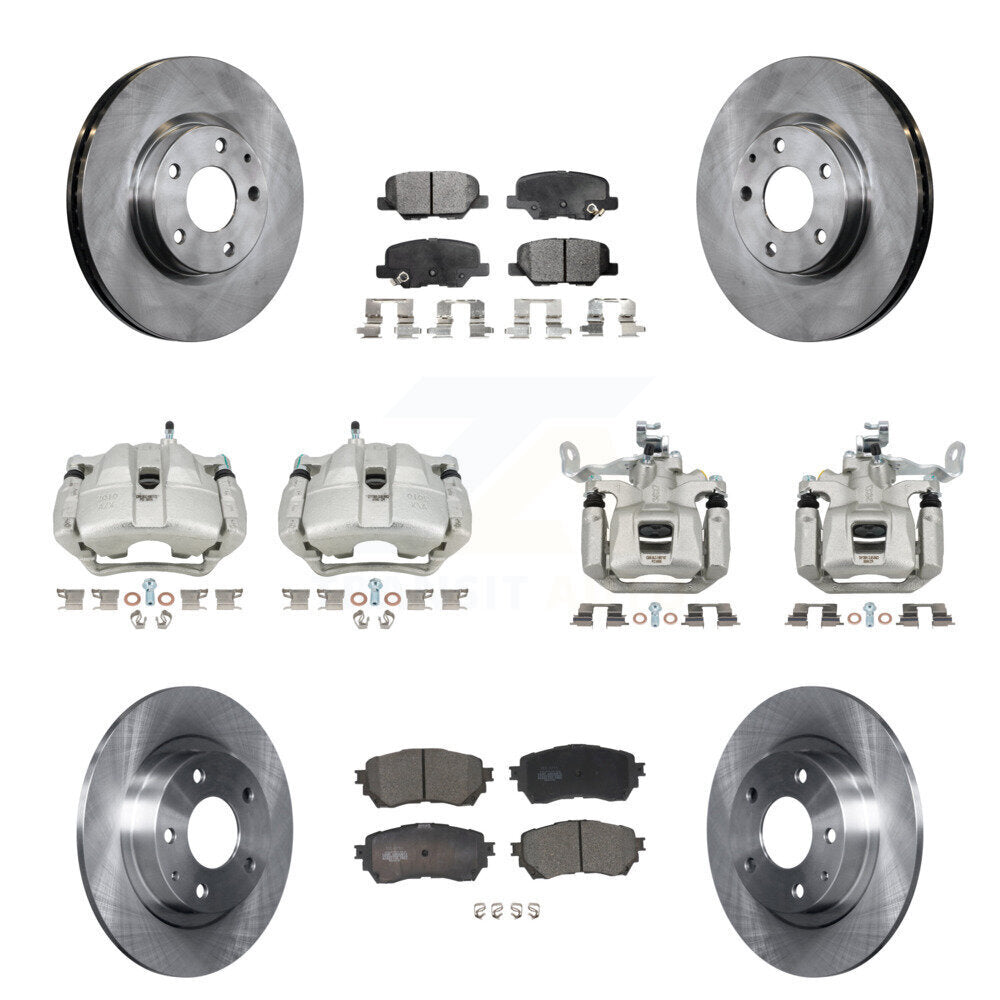 Front Rear Disc Brake Caliper Rotors And Ceramic Pads Kit (10Pc) For Mazda 6 KC8-101193T