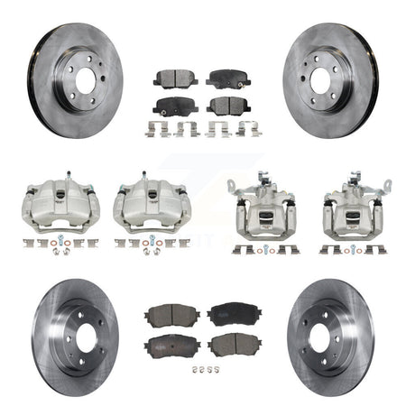 Front Rear Disc Brake Caliper Rotors And Ceramic Pads Kit (10Pc) For Mazda 6 KC8-101193T