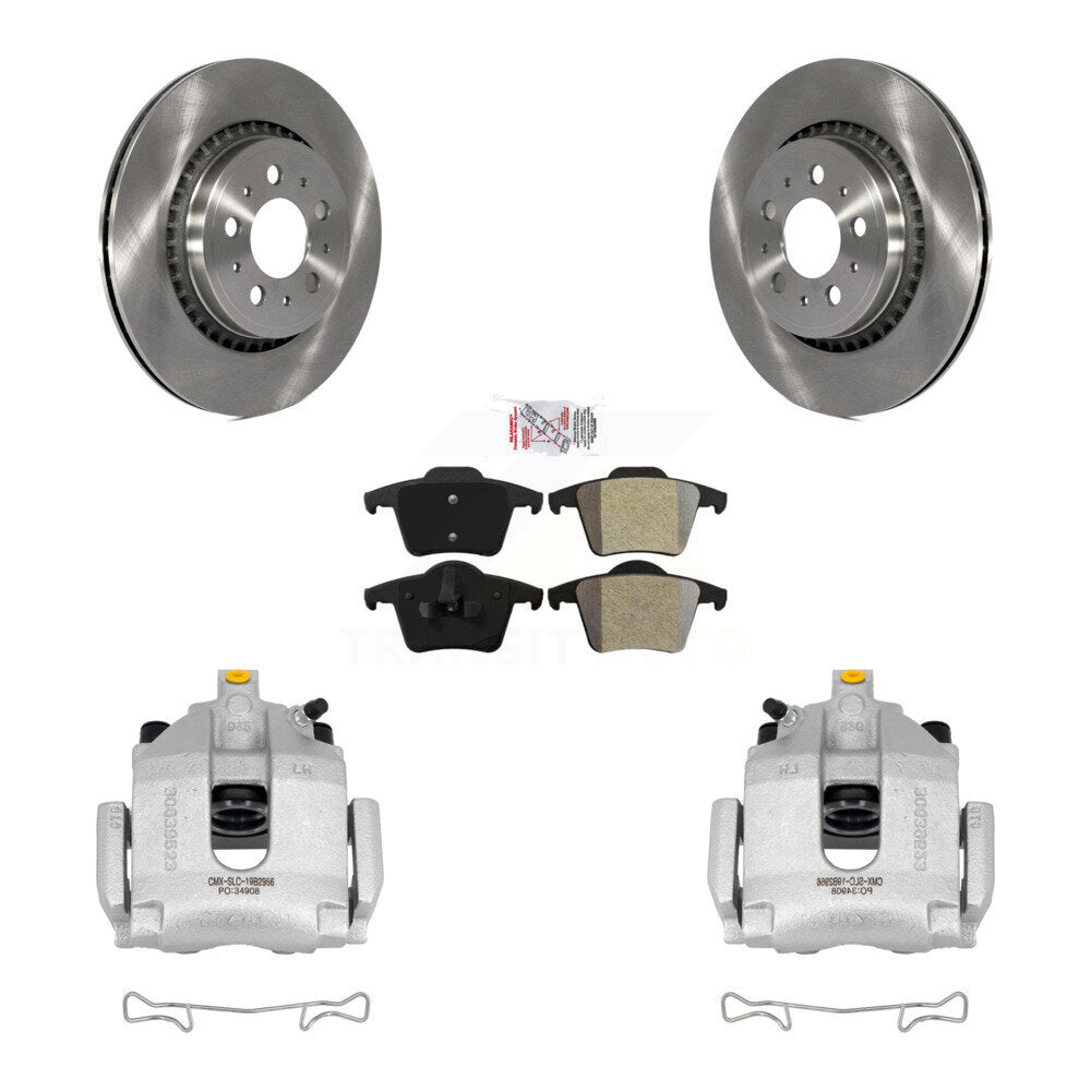 Rear Disc Brake Caliper Rotors And Semi-Metallic Pads Kit For 2003-2014 Volvo XC90 KC8-101195N