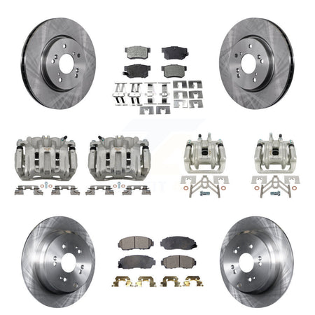 Front Rear Disc Brake Caliper Rotors And Semi-Metallic Pads Kit (10Pc) For Acura RDX KC8-101196P