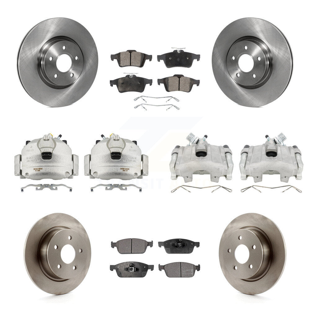 Front Rear Disc Brake Caliper Rotors And Ceramic Pads Kit (10Pc) For Ford Escape KC8-101196T