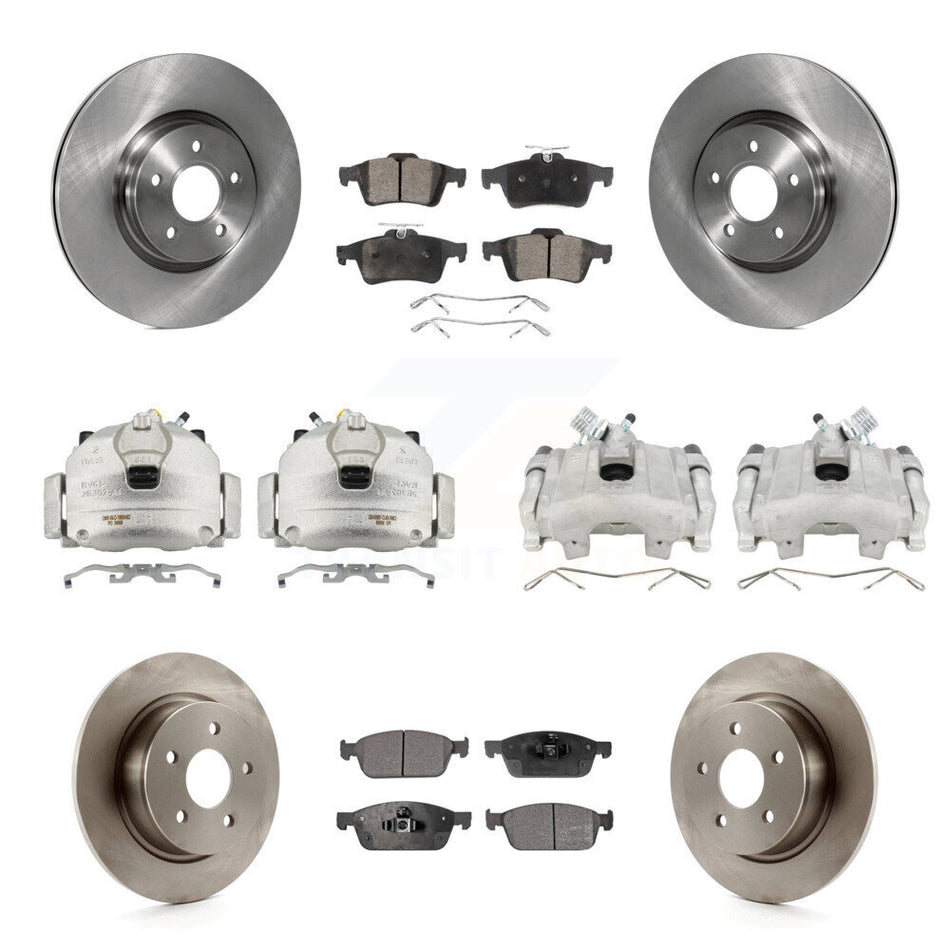 Front Rear Disc Brake Caliper Rotors And Ceramic Pads Kit (10Pc) For Ford Escape KC8-101196T