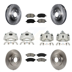 Front Rear Disc Brake Caliper Rotors And Semi-Metallic Pads Kit (10Pc) For 2005 Chevrolet Uplander Buick Terraza Saturn Relay FWD KC8-101197S