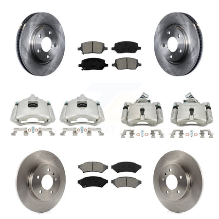 Front Rear Disc Brake Caliper Rotors And Semi-Metallic Pads Kit (10Pc) For 2005 Chevrolet Uplander Buick Terraza Saturn Relay FWD KC8-101197S by Transit Auto