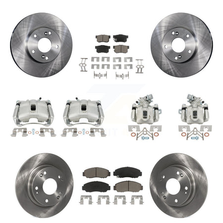 Front Rear Disc Brake Caliper Rotors And Ceramic Pads Kit (10Pc) For Acura CSX KC8-101200C