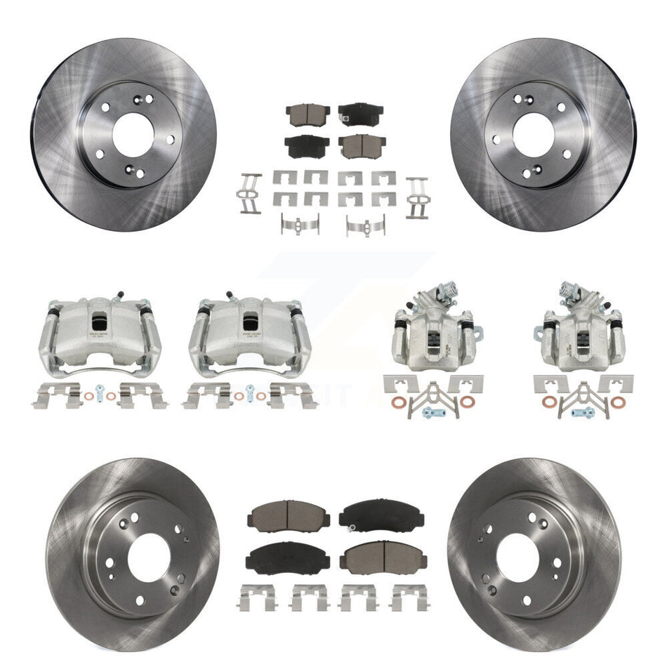 Front Rear Disc Brake Caliper Rotors And Ceramic Pads Kit (10Pc) For Acura CSX KC8-101200C