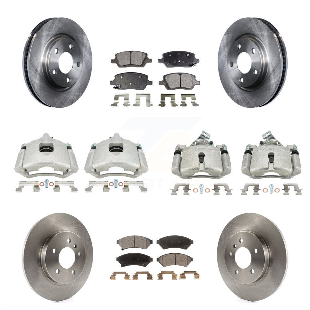 Front Rear Disc Brake Caliper Rotors And Semi-Metallic Pads Kit (10Pc) For 2005 Chevrolet Uplander Buick Terraza Saturn Relay FWD KC8-101200P by Transit Auto